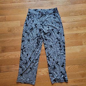 Susan Graver Blue Paisley Pants Size M